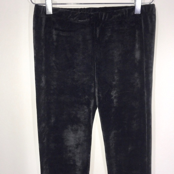 Crushed Velvet Leggings One Size Velour Black - Picture 4 of 8